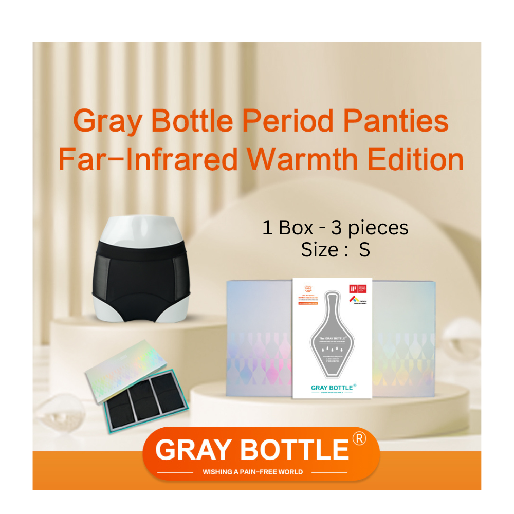 GRAY BOTTLEWARMTH(远红外秘伴暖宫版) (1 box - 3 pieces) (Size : S)