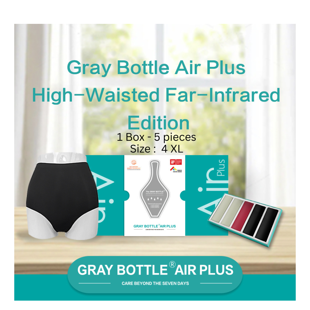 D.GRAY BOTTLE-Air Plus(远红外AIR高腰版) (1 box - 5 pieces) (Size : 4 XL)
