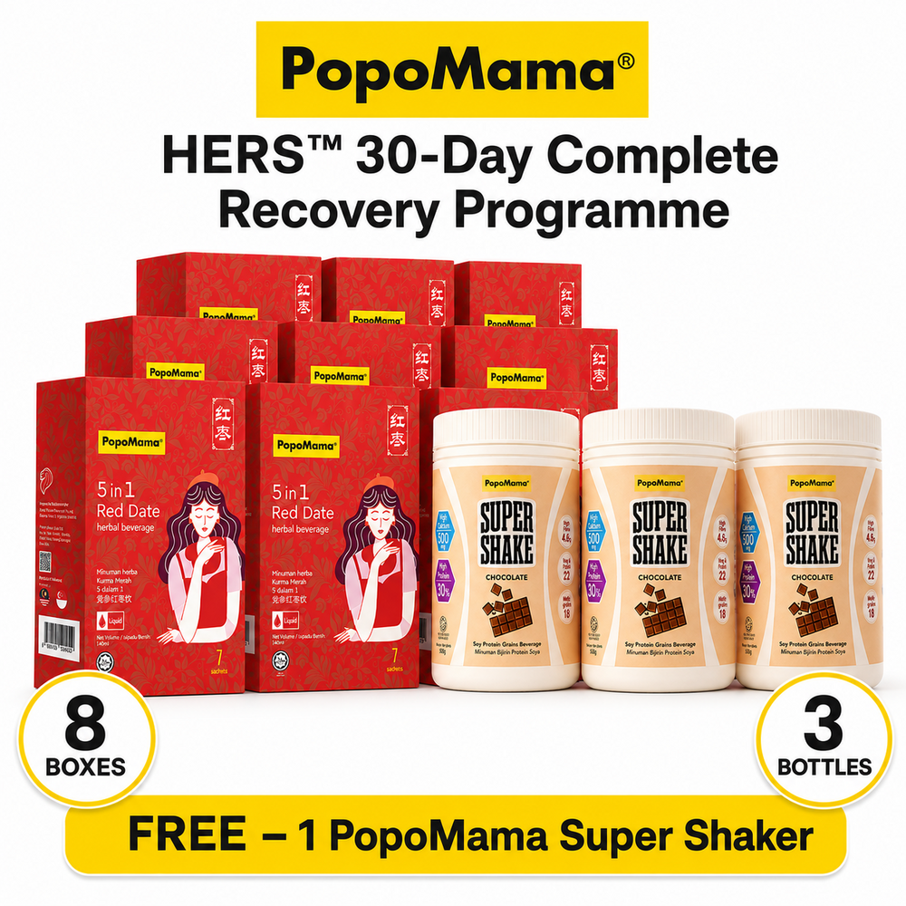 HERS™ 30-Day Complete Recovery Programme (Daily 5 in 1 Red Date Botanical Beverage [8 Boxes] + Super Shake - Chocolate [3 Bottle])
