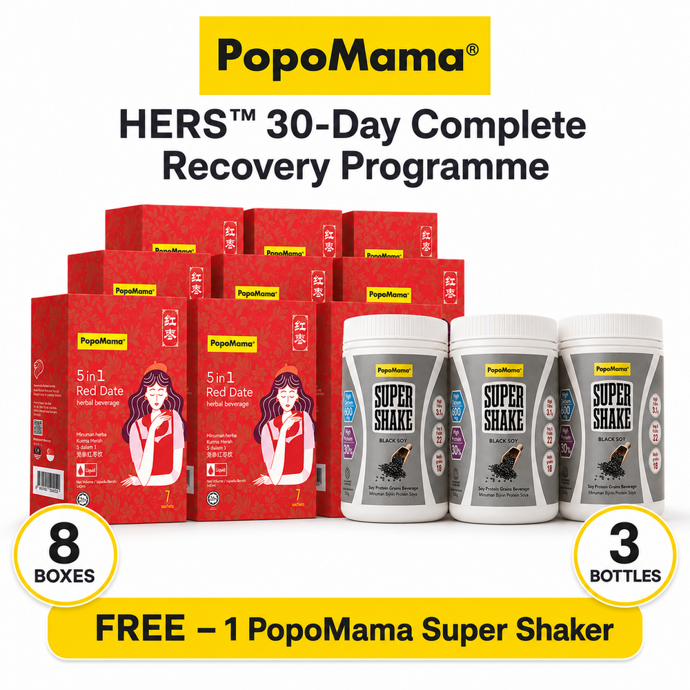 HERS™ 30-Day Complete Recovery Programme (Daily 5 in 1 Red Date Botanical Beverage [8 Boxes] + Super Shake - Black Soy [3 Bottle])
