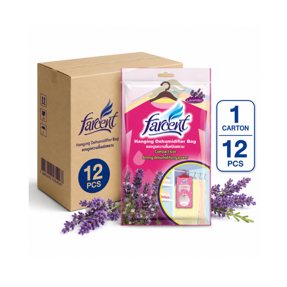 Farcent Hanging Dehumidifier Bag Lavender (200ml x 12)