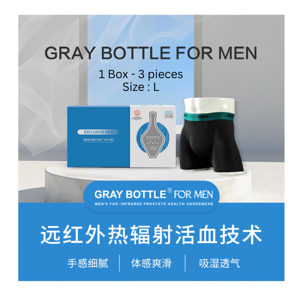 GRAY BOTTLE FOR MEN (1 box - 3 pieces) (Size : L)